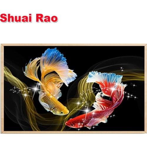 Fantasy Coloed Koi Diamond Painting for living room decorative pictures Fish painting Diamond embroidery Full square Round