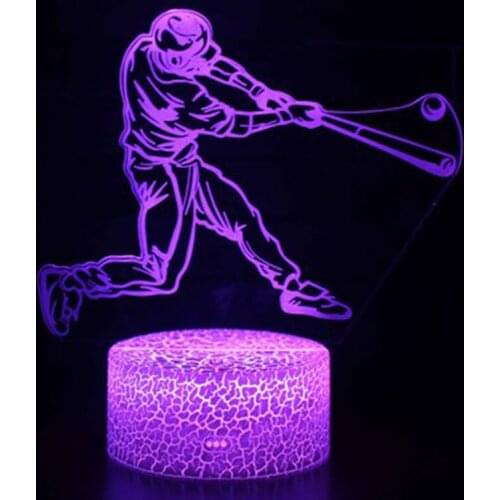 Baseball theme 3D Lamp LED night light 7 Color Change Touch Mood Lamp Christmas present Dropshippping