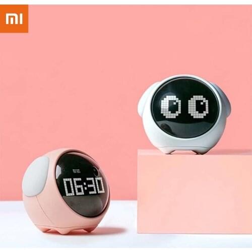 Xiaomi Youpin Cute Expression Alarm Clock Multi Function Digital LED Voice Controlled Light Bedside Thermometer Clock for Home