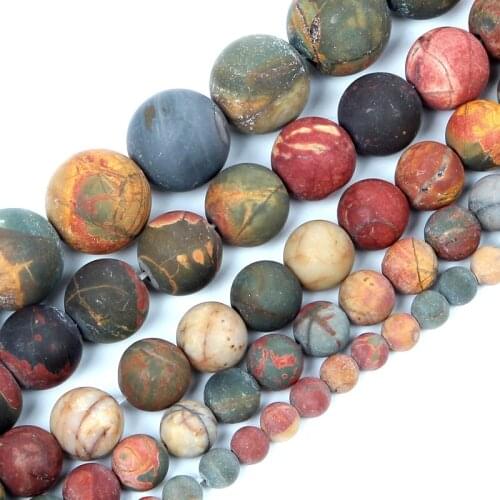 4-12mm Natural Stone Beads Loose Round Frosted Colorful Stone Beads For Jewelry Making DIY Charm Bracelet Necklace Handmade