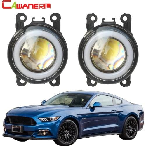 Cawanerl For Ford Mustang 2015 2016 2017 Car 30W LED Fog Lamp 3000LM COB Angel Eye DRL Daytime Running Light H11 12V High Bright