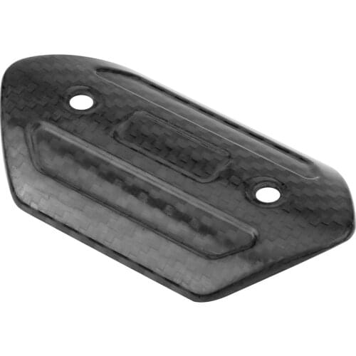 Black Motorcycle Stainless Steel Real Carbon Fiber Exhaust Middle Pipe Heat Shield Link Tube Protector Cover Heel Guard