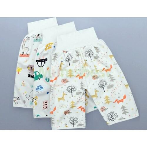 Baby Training Pants 2 in 1 Babies Diaper Night Sleeping Bed Clothes Kids Waterproof Reusable Cotton Nappies Shorts Skirts
