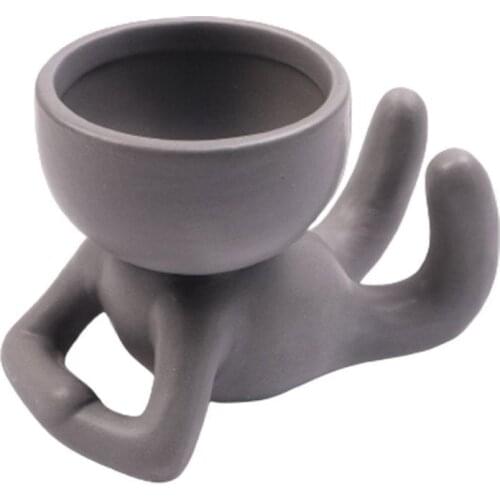 1PC Flower Pot Humanoid Ceramic Portrait Fleshy Succulent Desktop Bonsai Pots Cute Decoration Vase Office For Plant Home Ga Q3H2