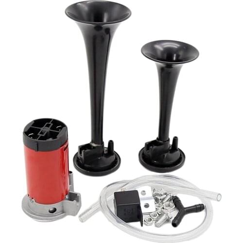 Air Horn Dual Electric Pump Trumpet Super Loud 130db 12V Compressor Set Car Truck Train