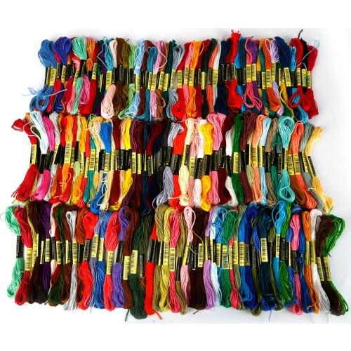 24/36/150 Colors Random Mixed Cross-stitch Cotton Floss Embroidery Thread Branch Line For Sewing Craft Handmade Accessories 7.5M