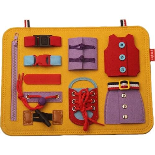 Montessori Toys Busy Board Activity Board Educational Learning Toys Comes With Different Buckles Training Self-care For Children