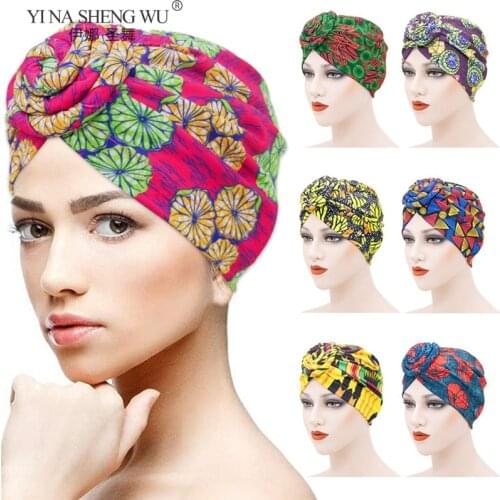 Indian Head Scarf Arab Wrap Women Turban Caps Trendy Printed Hijab Bonnet Bohemian Ethnic Inner Hijabs For Cap Muslim Headdress