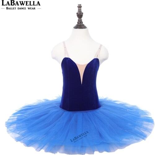 Royal blue dance costumes performance ballet tutu stage dress costumes practicing ballerina dress PPL18044D