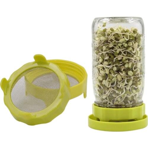 Food Grade Mesh Cover Bottle Filter Lid with Silicone Sealing Ring Water-holding Plate Suitable for Mason Jar Sprouting J2Y