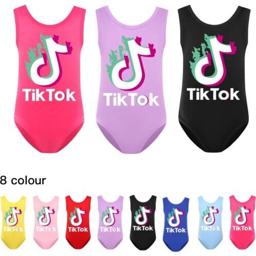 TIK TOK Girls bikini Swimsuit Summer One Piece Girls' Swimming Suit 3~14Year Girls Swimwear Children Beachwear