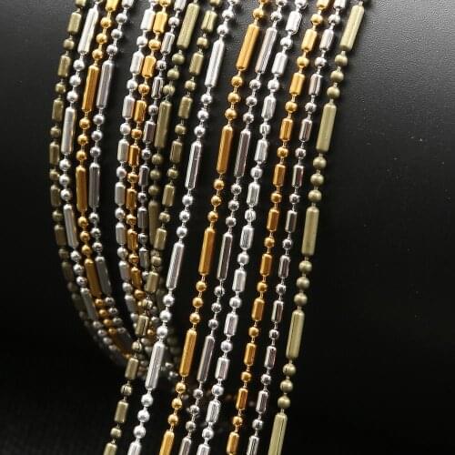 Hot sale1m/bag 8 Style Iron Bamboo Ball Beads Chain Necklace Multicolor Women Bag Charms Keychain Chains Jewelry Accessories