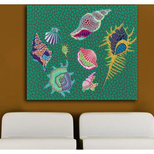 Wall Art Kusama Yayoi Shellfish, 1989 Painting For Living Room Home Decoration Oil Painting On Canvas Wall Painting NO Frame