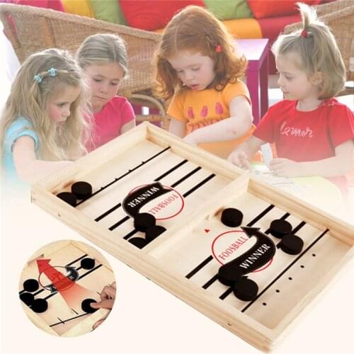 Wooden Fast Hockey Sling Puck Table Game Paced Slingpuck Board-Game Parent-child Interactive Fun Toys for Adult Child Family
