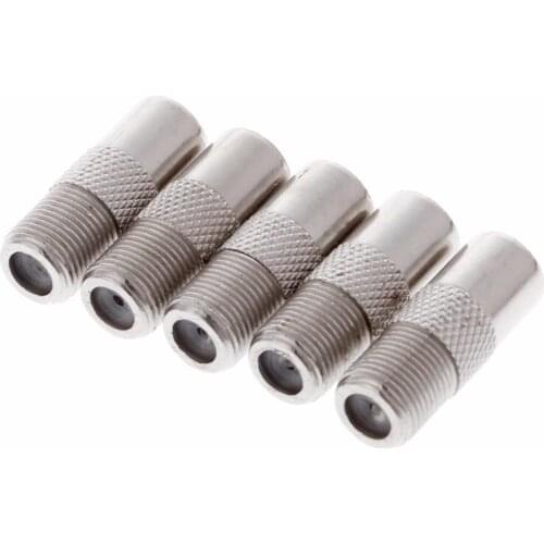 New 5 Pcs RF Coax Straight Connector F Female to RF Male TV Antenna Adapter #1A60302