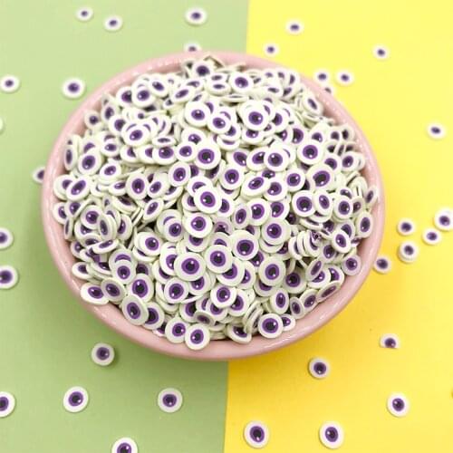 100g Purple Eyes Shape Polymer Clay Sprinkles for Crafts Slime Filling Material DIY Nail Arts Decoration Accessories 5mm