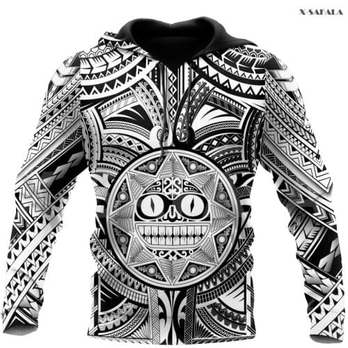 Polynesia Amazing Hawaii Tattoo 3D Over Printed Hoodie Man Women Unisex Outwear Zipper Pullover Sweatshirt Casual