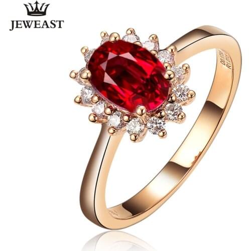 SLFD Natural topaz 18K Pure Gold 2020 New Hot Selling Top Ring Women Heart Shape Ring For Ladies Woman Genuine Jewelry