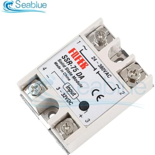 SSR-10DA/25DA/40DA/50DA/60DA/75DA/100DA Solid State Relay DC Control AC Single Phase Relay 10A 25A 40A 50A 60A 75A 100A