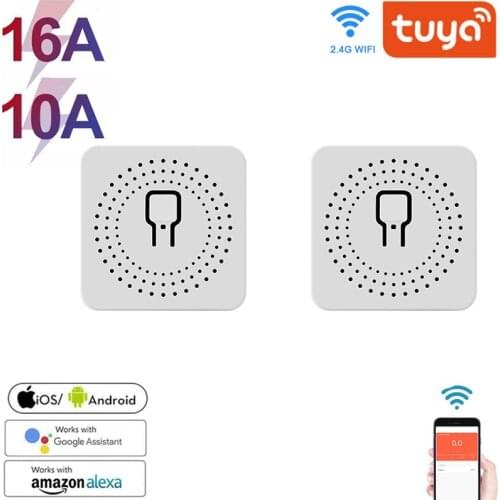 16A 10A Tuya WiFi Smart Switch Led Light Smart Life App Push Module DIY Supports 2 Way APP Voice Relay Timer Alexa Google Home