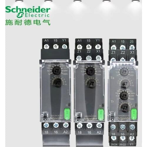 Schneider Electric Timer Relays Modular timing relays with diagnostic button and dial pointer, relay output, width 22.5 mm RE22