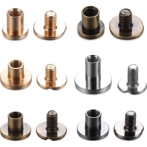 20Pcs Metal Alloy Round Head Screws for Luggage Bag Shoes Knob Screw Rivets Studs Leather Craft DIY Solid Nail Bolt Bookkeeping