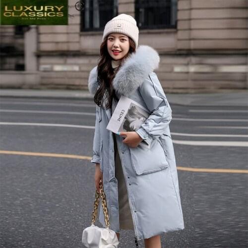 Woman Parkas 2021 Thick Korean Womens Winter Down Jacket Warm Coat Female Hooded Fur Collar Clothes Doudoune Femme 1211
