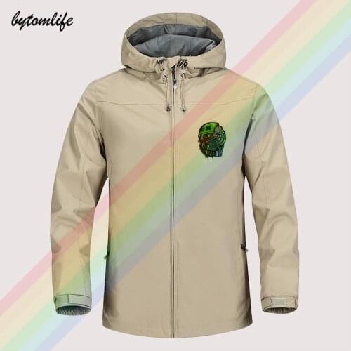 The Wounded Warrior Gorilla Winter Jacket Men Lightweight Hooded Zipper Waterproof Coat Windproof Outdoor Sportswear Asian Size