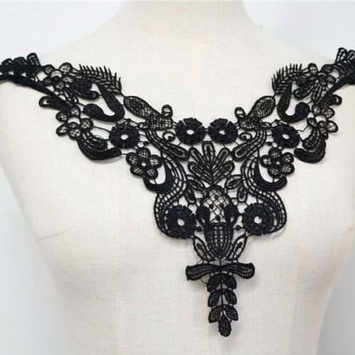 1 Pcs Hollow out Neckline Flower Lace Collar DIY Clothing Sewing Accessories Supplies Trim Bridal Wedding Dress