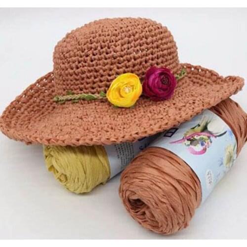 170g/roll New Hat Yarn Non-woven Fabric Crochet Thread for Hand Knitting Sun Hat Fashion Stripe Yarn DIY Bag Material Supplier