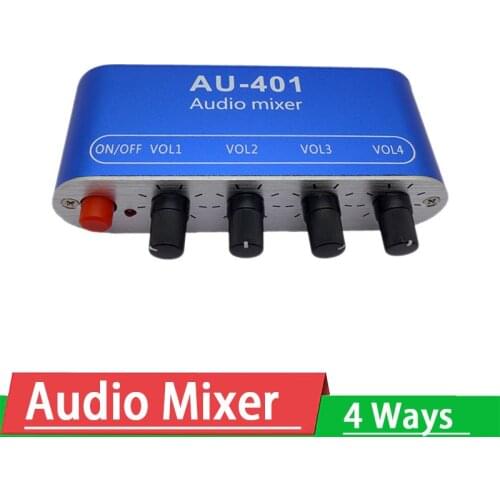 4 Ways Stereo Mixer Board Audio Source Reverberator Driver headphone volume control Power amplifier Signal Mixing Board