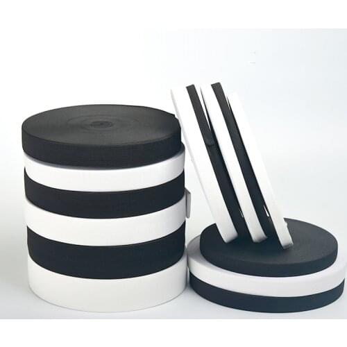 40-100meter/roll 6-60mm Nylon Flat Elastic band sewing accessories rubber band for sewing webbing Garment underwear black white