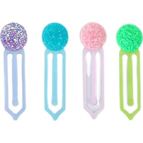 5PCS Metal cute bookmark DIY Paper Clips heart Book Holder office stationery test Macaron Book marks Office Binding Supplies