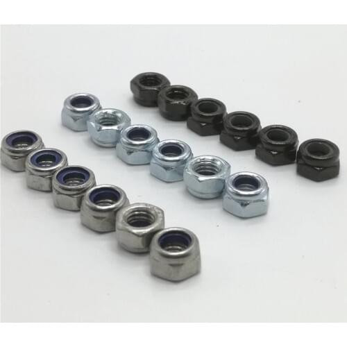 50pc DIN985 M2 M3 M4 M5/6 M8 Galvanized Carbon Steel plating Black Zinc stainless steel 304 Self-locking Nuts Hex Nylon Lock Nut