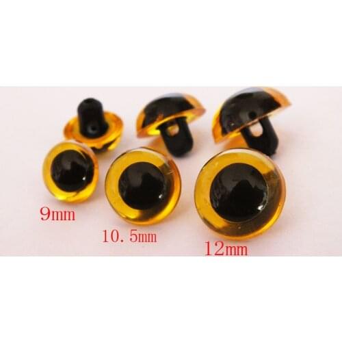 60pcs/lot 9mm/10.5mm/12mm can choose acryllic doll eyes can sewing in yellow color