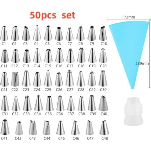 8/14/26/32/50Pcs tainless Steel Nozzle DIY Cake Decorating Tip Set Mouth Icing Piping Cream Cookie Baking Decor Tools
