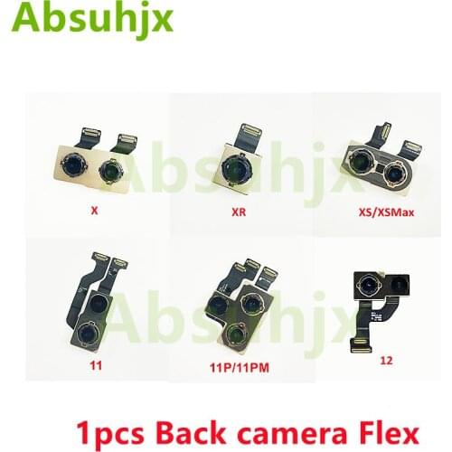 Absuhjx 1pcs Back Camera Flex Cable for iPhone 7 8 Plus X XS Max XR Big Rear Camera Cam Ribbon Replacement Parts