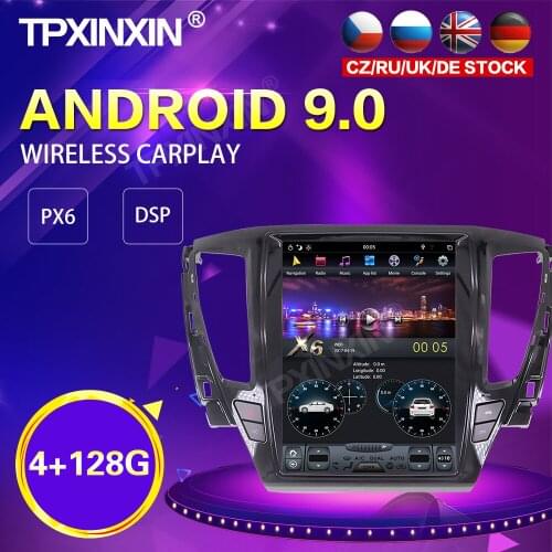 PX6 Android 9.0 4+128G Tesla Style Car Radio For Mitsubishi Pajero sport 2016-2018 GPS Navi Stereo Recoder Head Unit DSP Carplay
