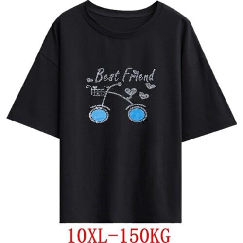 Large size womens T-shirt cat plus size 7XL 8XL 9XL 10XL summer round neck short sleeve loose plus size white big T-shirt top