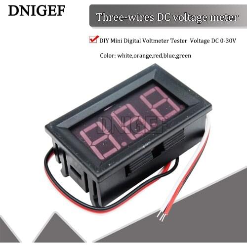 DIY Mini Voltmeter Tester Digital Voltage DC 0-30V 0-100V Test Battery 3 Wires Red Green Blue for Auto Car LED Display Gauge
