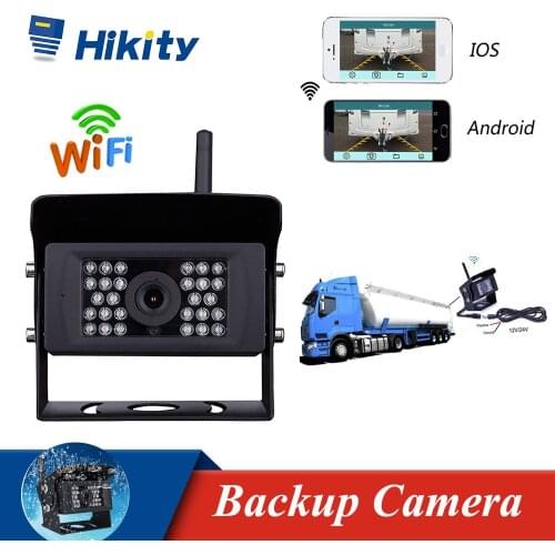 Hikity WIFI Truck Reversing Camera Night Vision 28 LED IR Car Rear View Camera Waterproof Vehicle Cameras for iPhone and Android