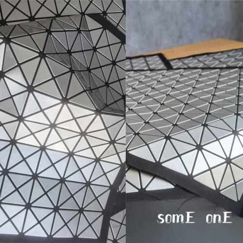 Miyake Creative Bags Fabric Silver Triangle Mirror Reflective DIY Patches Cosplay Decor Craft Modeling Designer Fabric