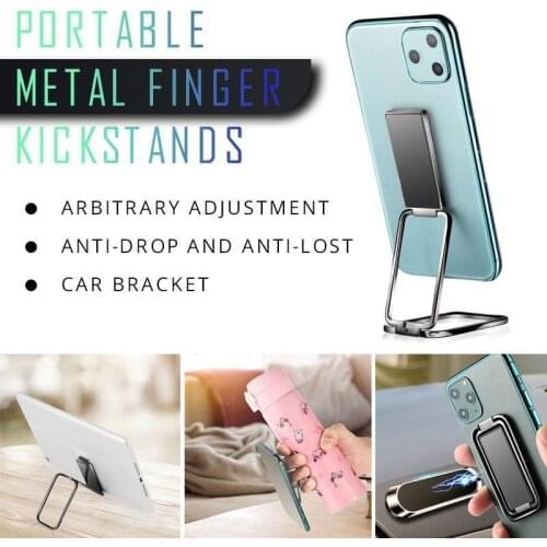 Square Double Magic Ring Phone Holder Stand Metal Phone Holder Foldable Mobile Phone Stand Folding Sticky Desktop DropShipping