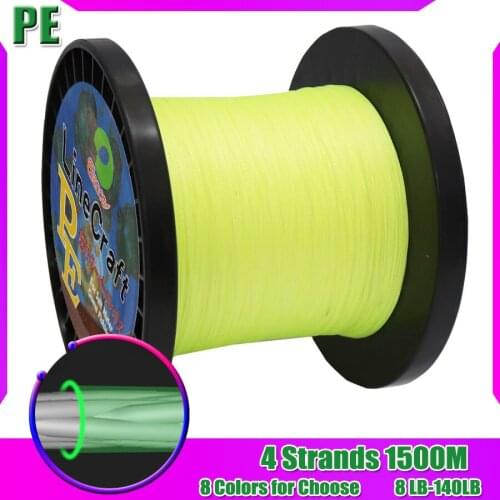 PE Braided Fishing Line 4 Strands 1500m Superline Abrasion Resistant Braided Lines Super Strong High Performance PE Fishi Lines