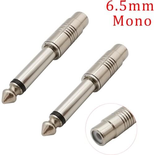 5Pcs/Lot 6.5mm Mono Audio Connector 6.5mm 1/4" Male Plug to RCA Female Jack Audio Mono Adapter Connector TS for Home KTV Use