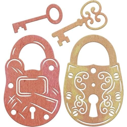 Lock Set Elegant Hollow Lock With Nice Keys Metal Cutting Dies Scrapbooking Album Paper DIY Cards Crafts Embossing Dies New 2019