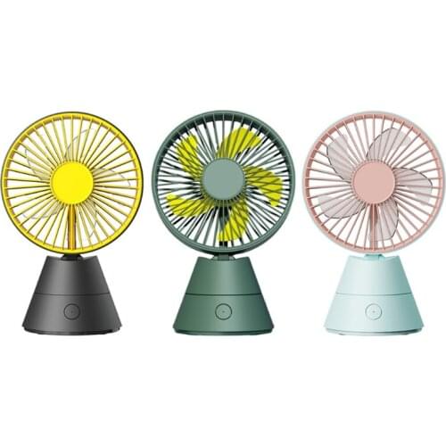 Mini USB Desk Ultra-quiet Fan Mute Fan 3 Gears Mini Desktop Fan 4000mAh Rotatable for Dorm Home Office Travel Outdoor