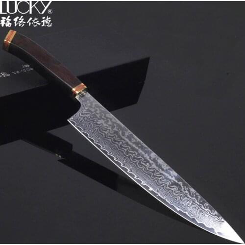 10'' Damascus Chef Knife for Kitchen High Carbon Japanese VG10 Steel Gyuto Meat Cutter Chop Knife with Sandalwood Handle 46.1