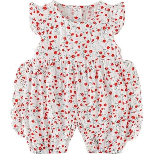 Newborn Baby Girl Flying sleeve Flowers Romper Outfits Clothes baby kids girls romper summer jumpsuit cute clothing