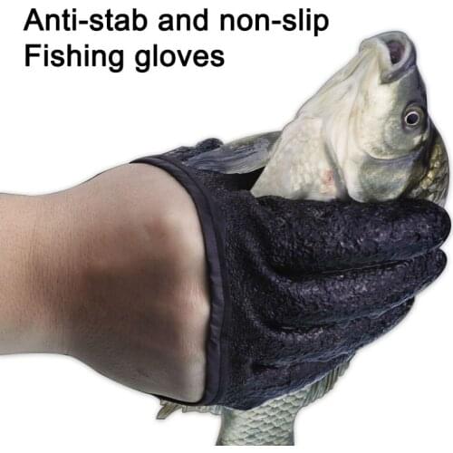 Latex Anti-Slip Fishing Catching Gloves with Magnetic Buckle Fisherman Hand Puncture Protector Fish Wear Equipment Accessories